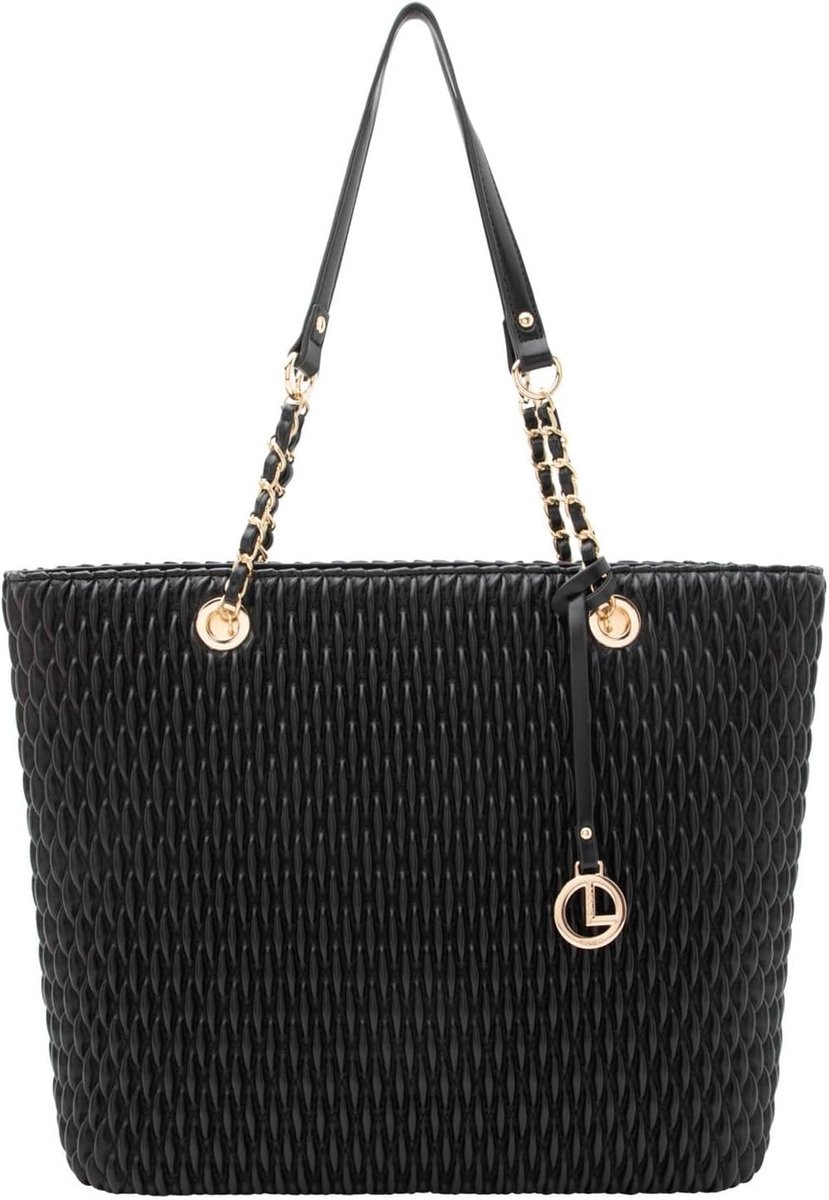 Shopper zwart - L.CREDI Roxanne - leren tas - stijlvol en ruim - ShopVlot