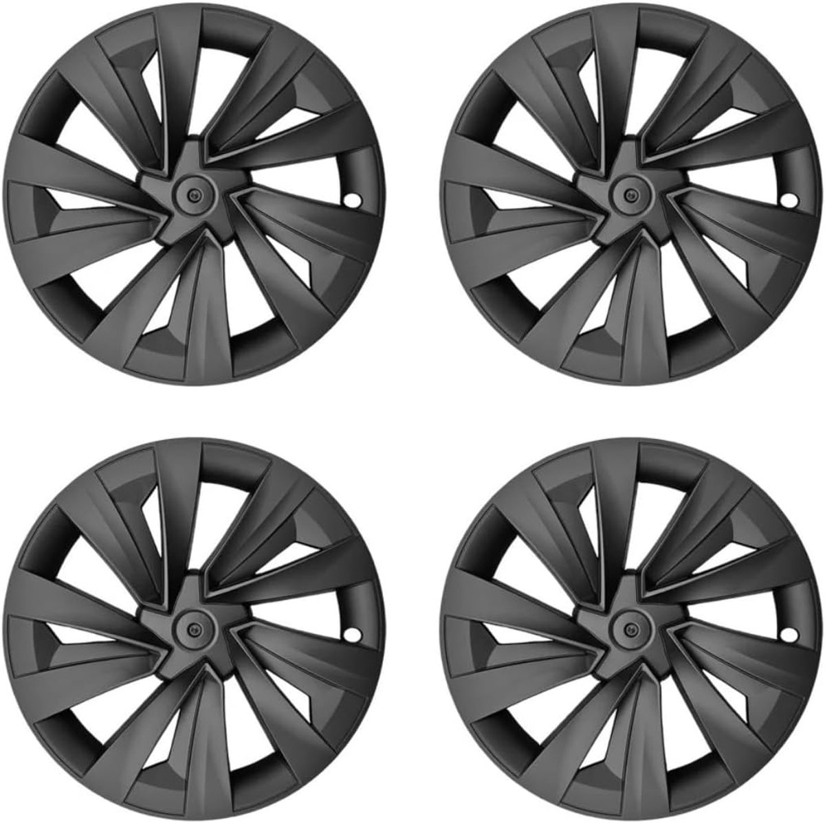Wieldeksels Set 19 Inch - Helix Design - Mat Zwart - Bescherming voor Tesla Model Y Juniper 2025+ - ShopVlot