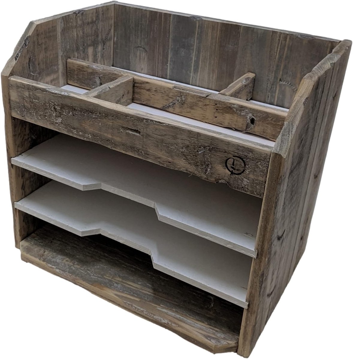 Bureau-organizer hout - stevige brievenhouder 35 cm - decoratief en praktisch - originele toevoeging aan uw werkplek - ShopVlot