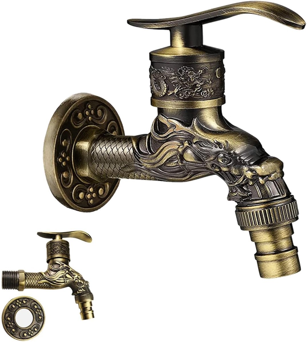 Kraan voor wastafel - vintage antiek messing - brons - perfect voor badkamer en keuken - ShopVlot