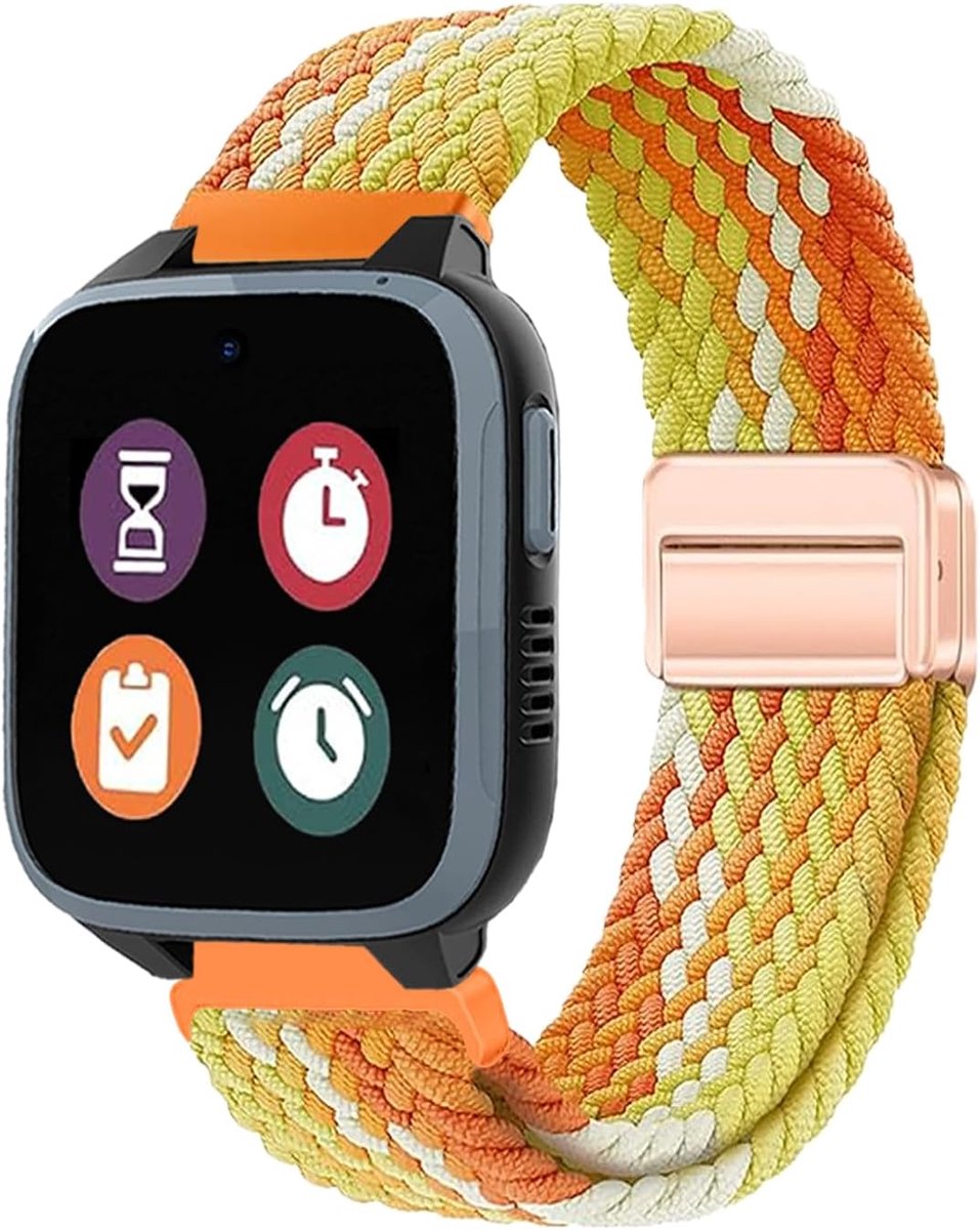 Woven nylon horlogeband 16mm - voor XPLORA X5/X5 Play/XGO 2/XGO 3 - magnetisch - stijlvol en comfortabel - ShopVlot