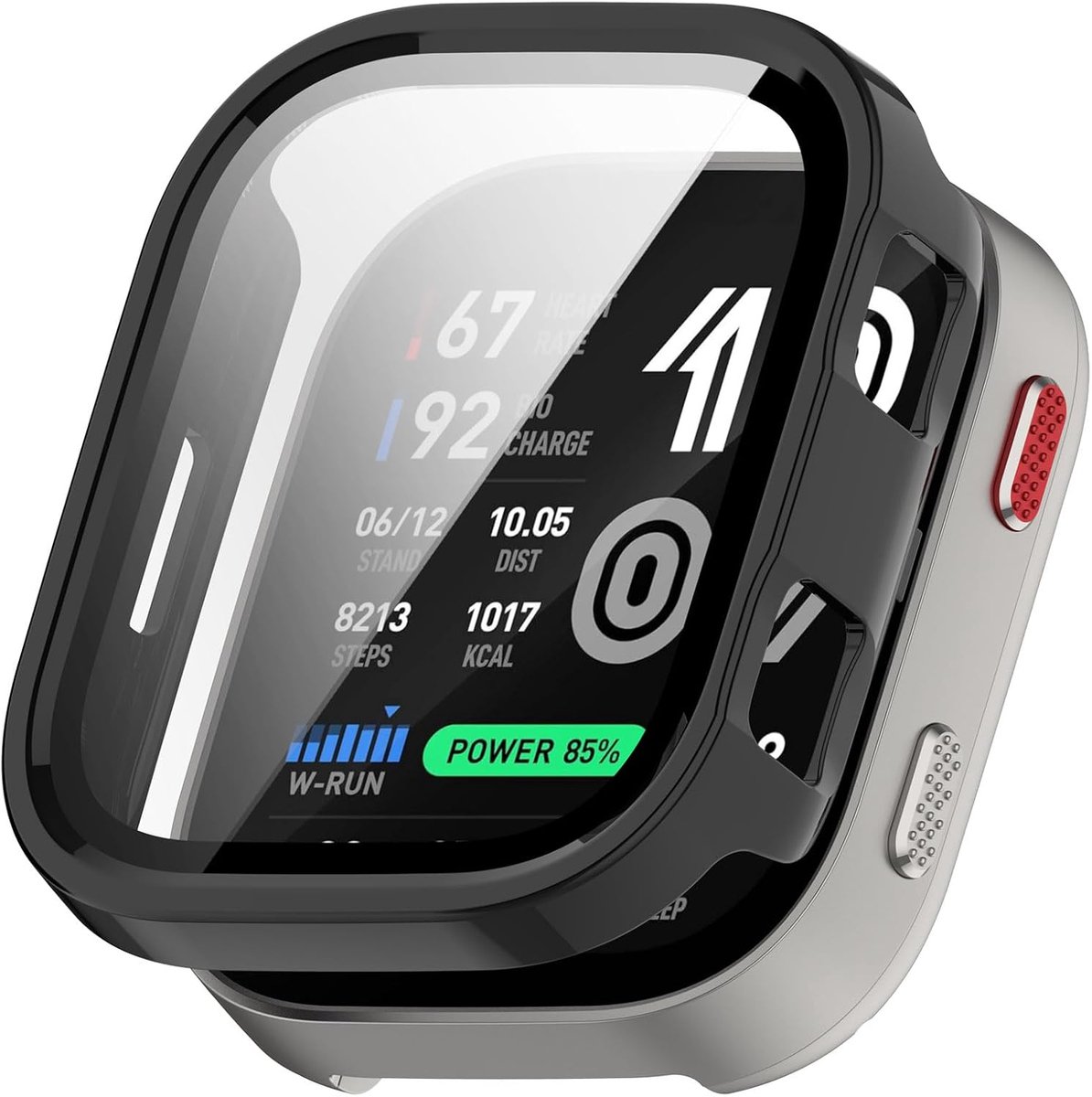 Beschermhoes voor Amazfit Bip Max - Schokbestendig - PC + gehard glas - Bescherming voor je horloge - ShopVlot
