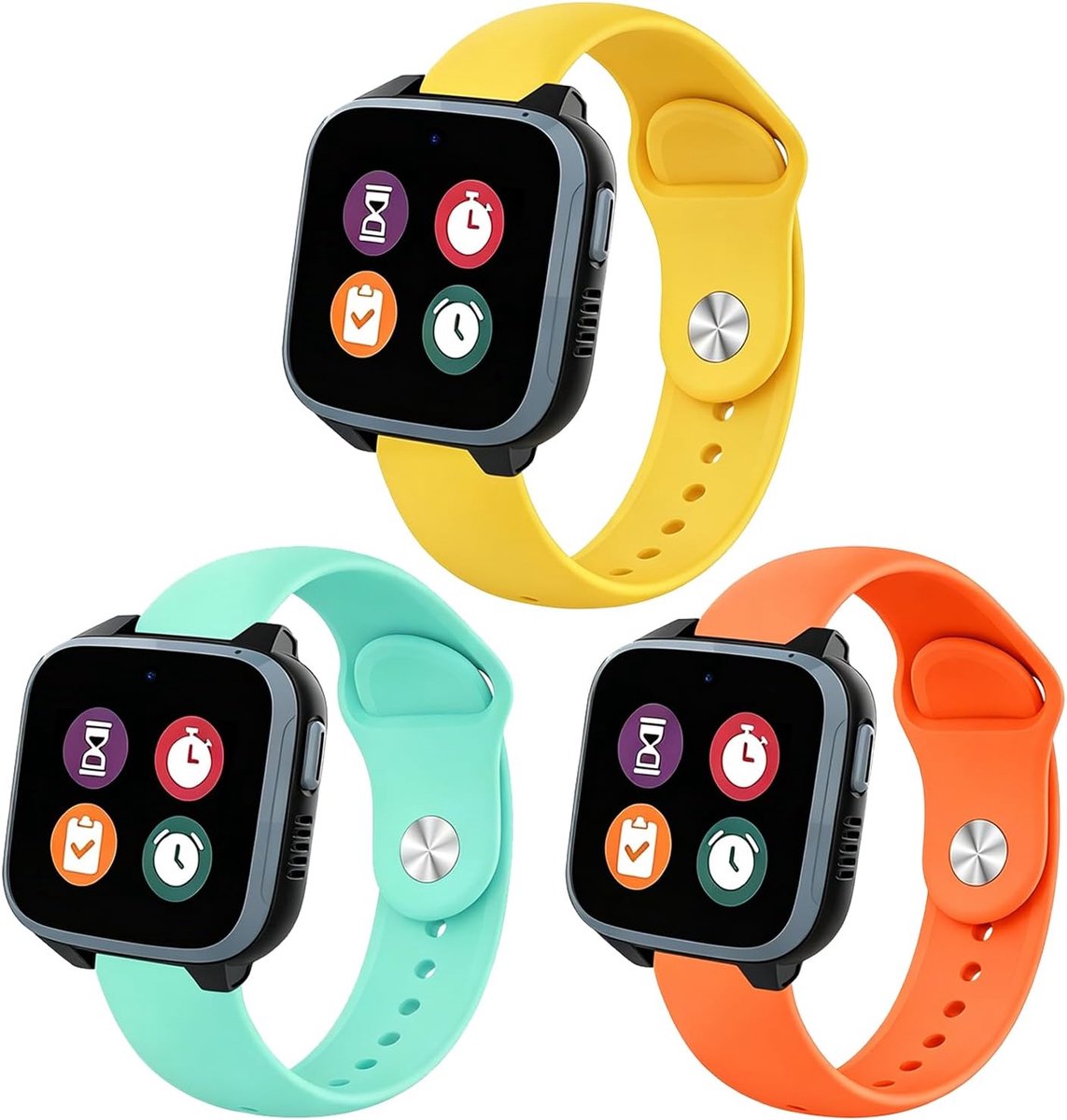 Siliconen horlogebandjes 16mm - 3-pack - vervangend - geschikt voor kinderen - ShopVlot