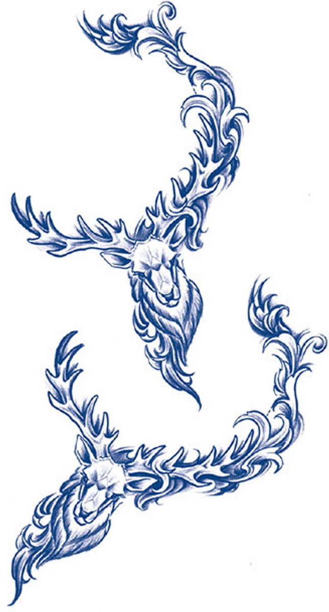Tijdelijke tattoo Floral Stag Elegance 2 weken