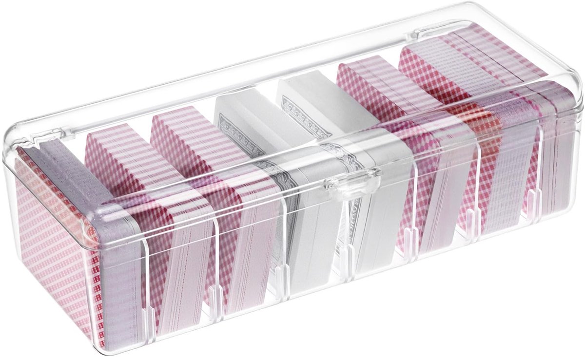 Kaartenbox kunststof 700 kaarten - transparant - afneembare scheidingswanden - ideaal voor speel- en visitekaartjes - ShopVlot