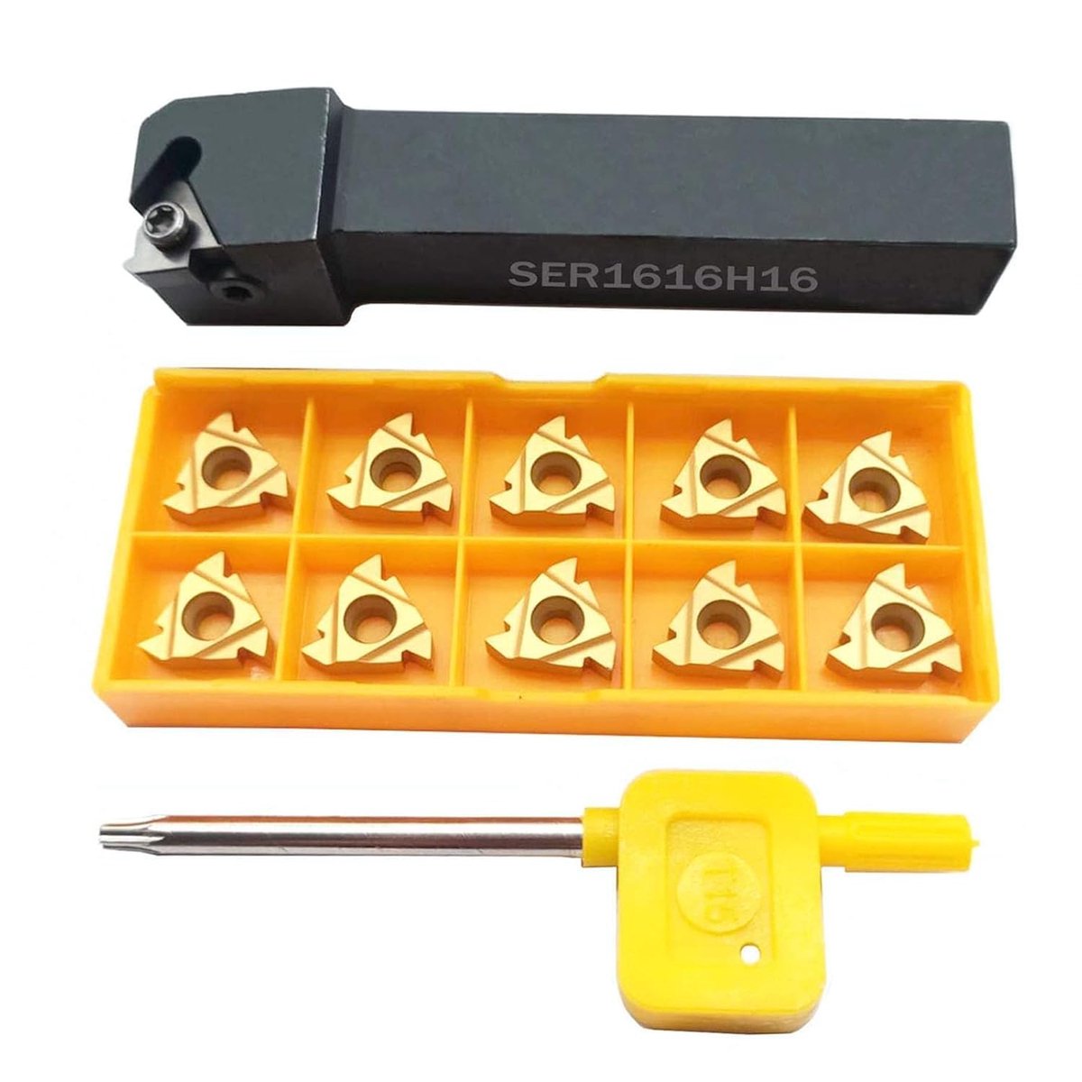 Draaigereedschaphouder 5/8 inch - Wolfraamcarbide - 10 indexeerbare hardmetalen messen - Precisie bij draaien - ShopVlot