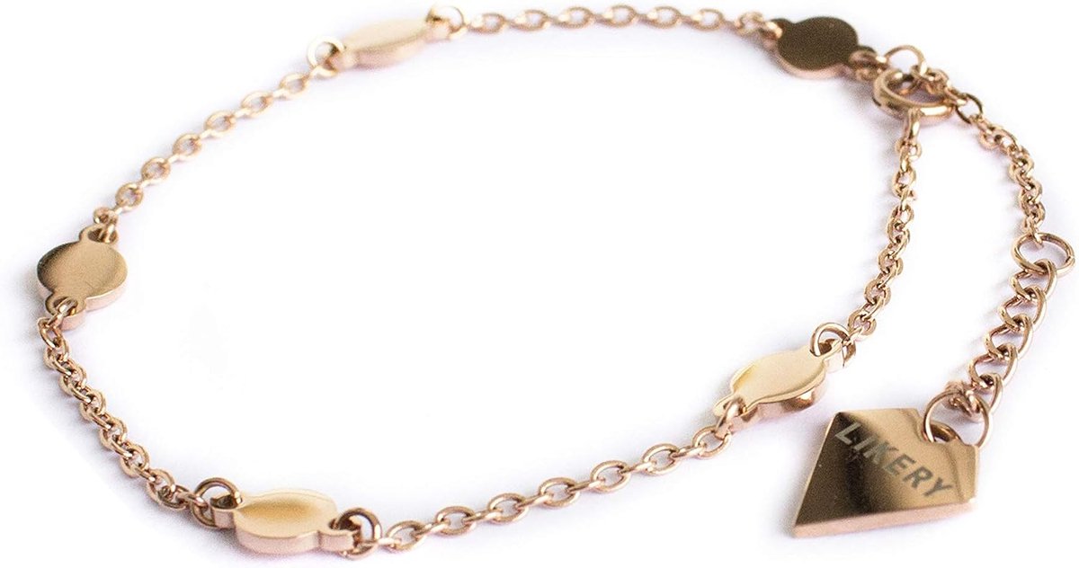 Vrouwenarmband - fijne halsketting met geometrische afbeeldingen - roestvrij staal - verstelbaar in maat - ShopVlot
