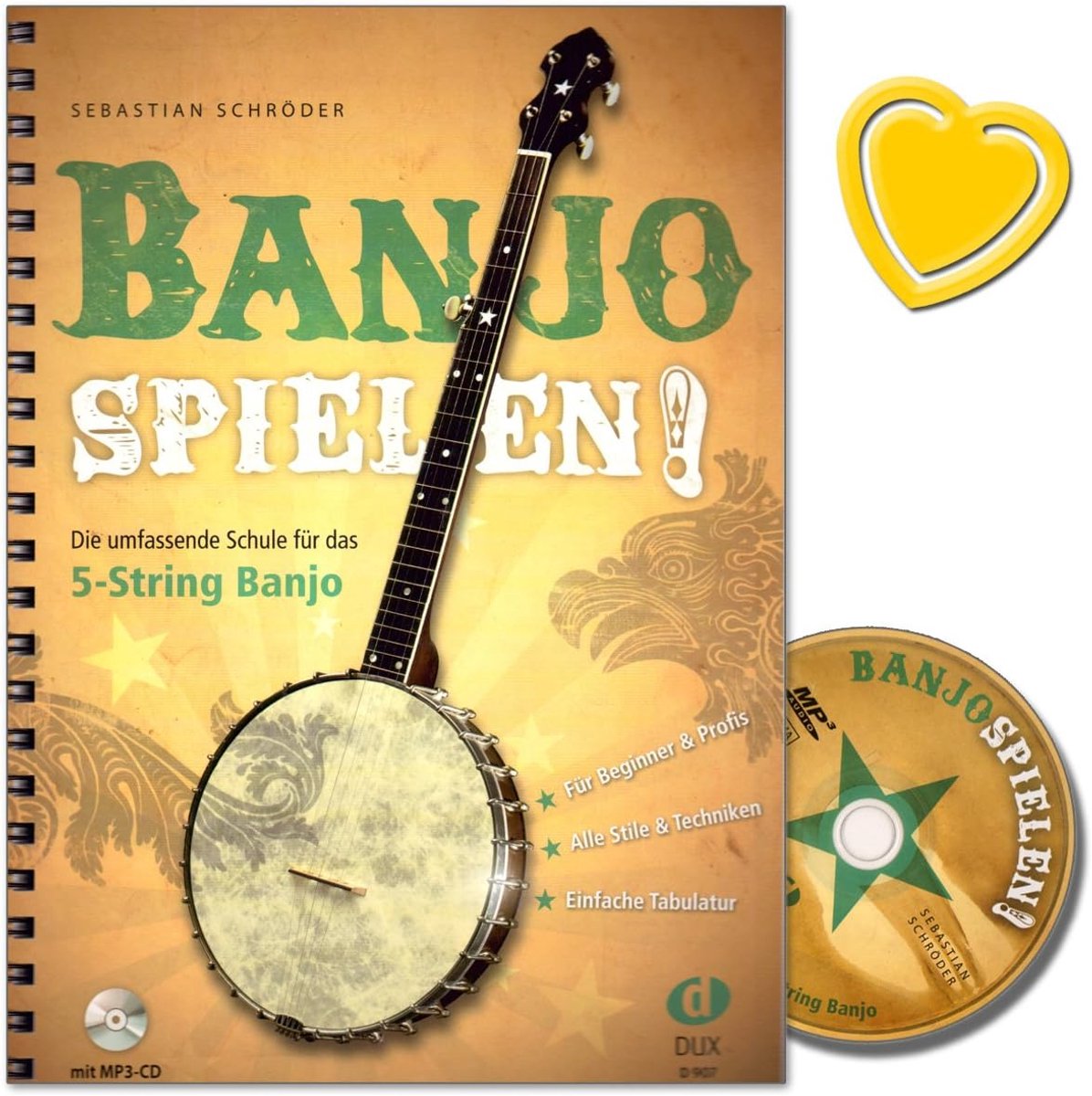 5-string banjo school met CD - uitgebreide handleiding - kleurrijke muziekclip - leer banjo spelen - ShopVlot