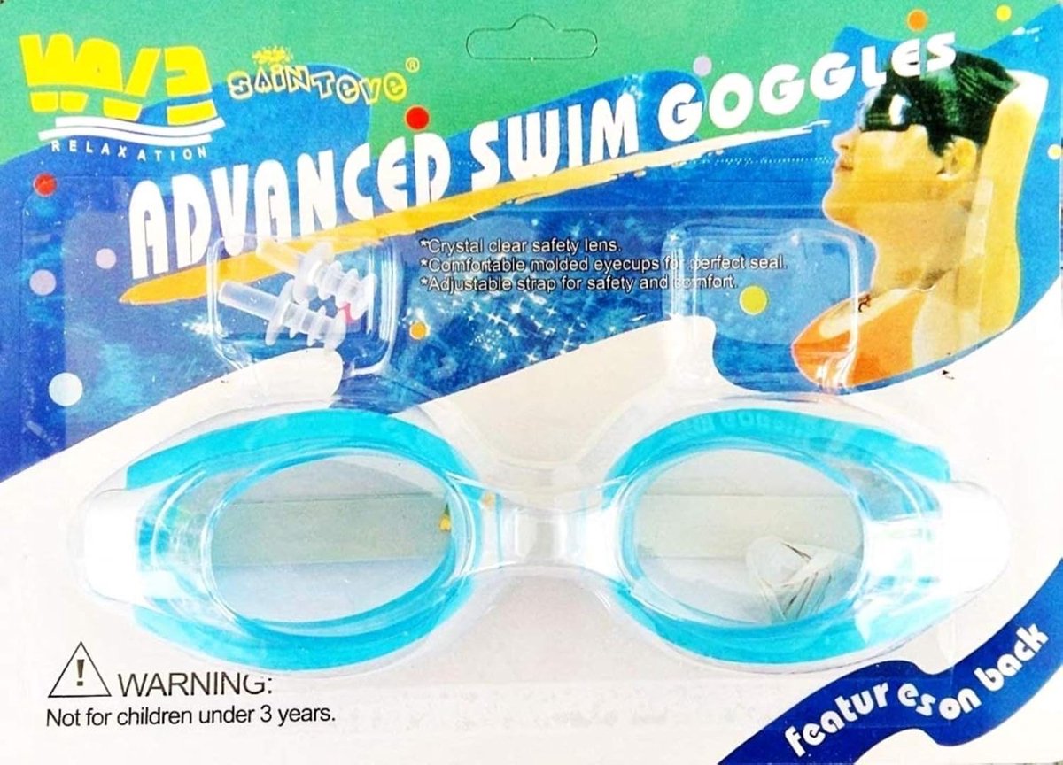 Zwembril set - Blauw - Inclusief oor- en neuspluggen - Perfect voor kinderen en volwassenen - ShopVlot