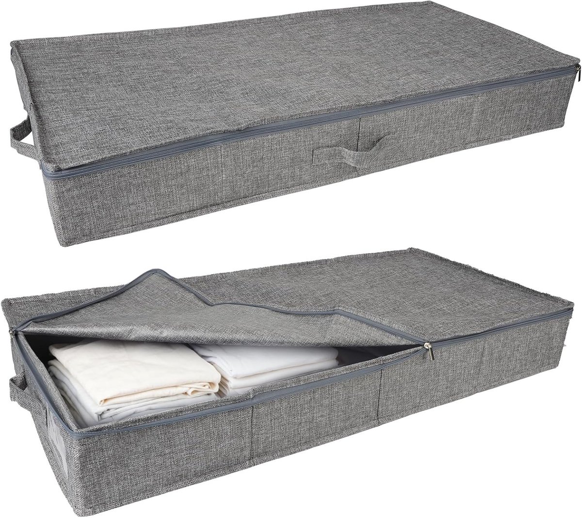Opbergbak onderbed 85x40x12 cm - Vouwbaar - Met deksel - Ruimtebesparende opslag voor kleding - ShopVlot