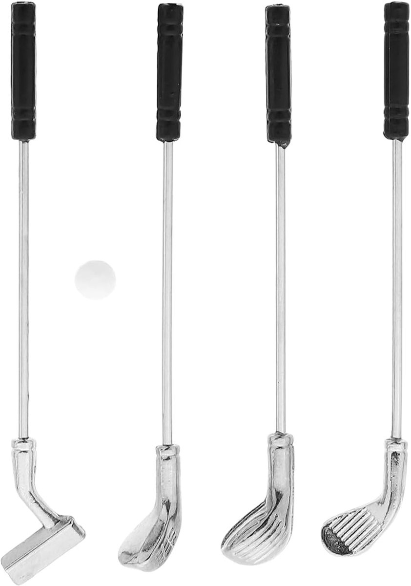 Dollhouse Miniatuur Golfset - Golfclubs en Golfbal Model - Decoratieve Clubaccessoires voor Speelgoedmeubels - ShopVlot