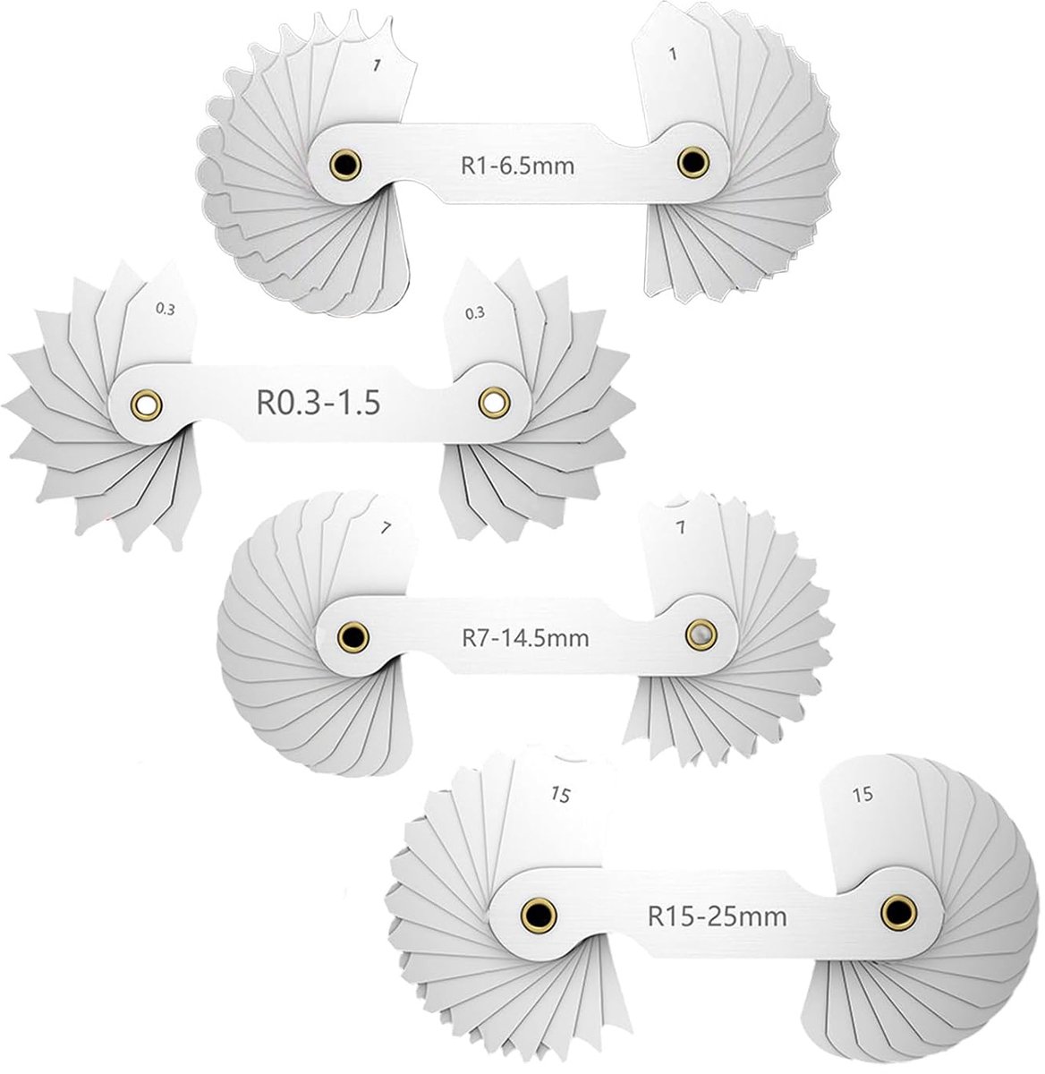 Radius vulgereedschap set R0.3-25mm - 4-delig - roestvrij staal - ideaal voor precisiewerk - ShopVlot