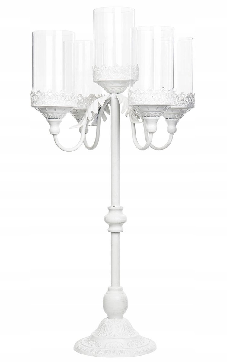 Retro Kandelaar Wit Mat - 73cm Hoge Sfeerverlichting