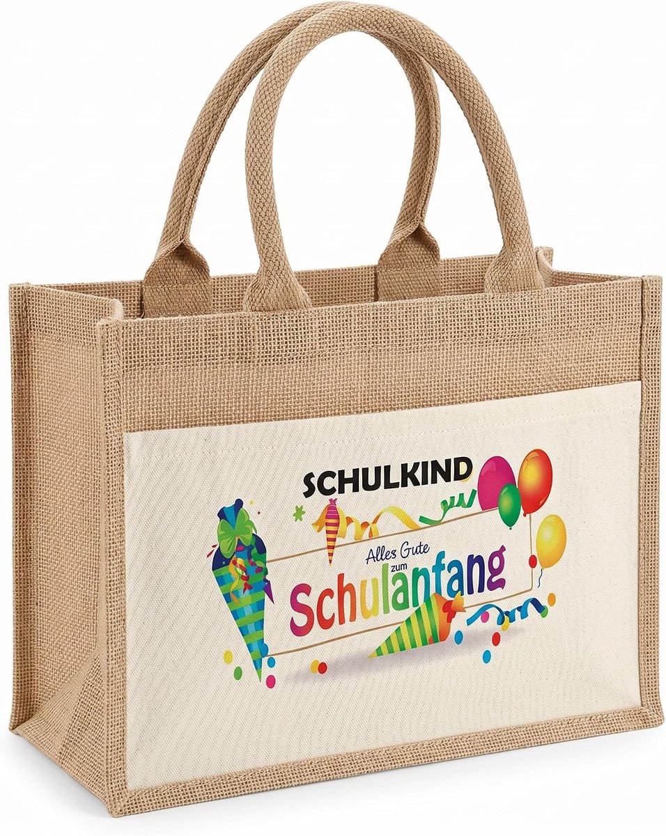 Schooltas voor meisjes - gepersonaliseerde jute tas - eerste schooldag - duurzaam cadeau - ShopVlot