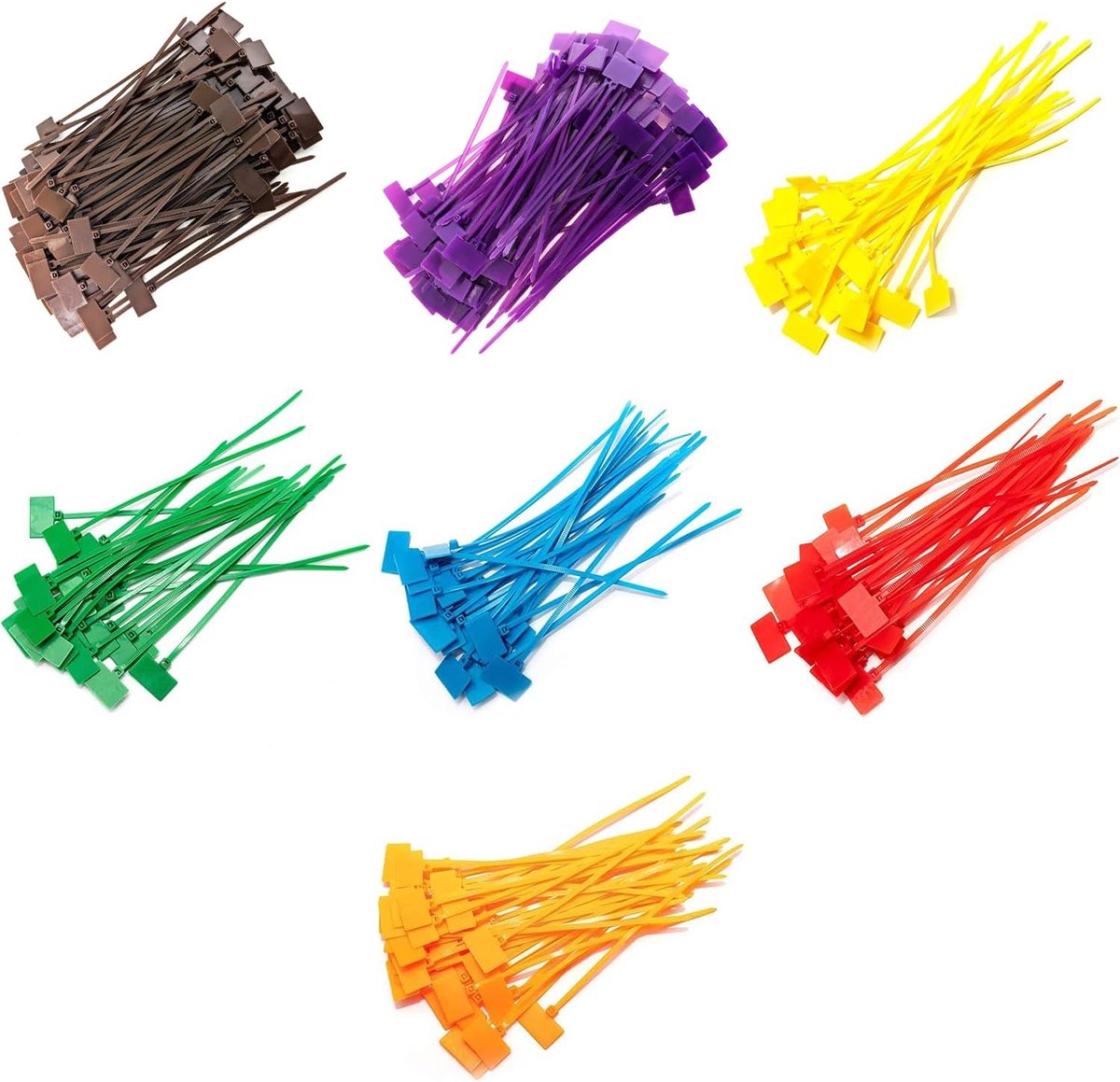 Kabelbinders 165 mm schrijfbaar - Diverse kleuren - 100 stuks mixpakket - Ideaal voor labelen - ShopVlot