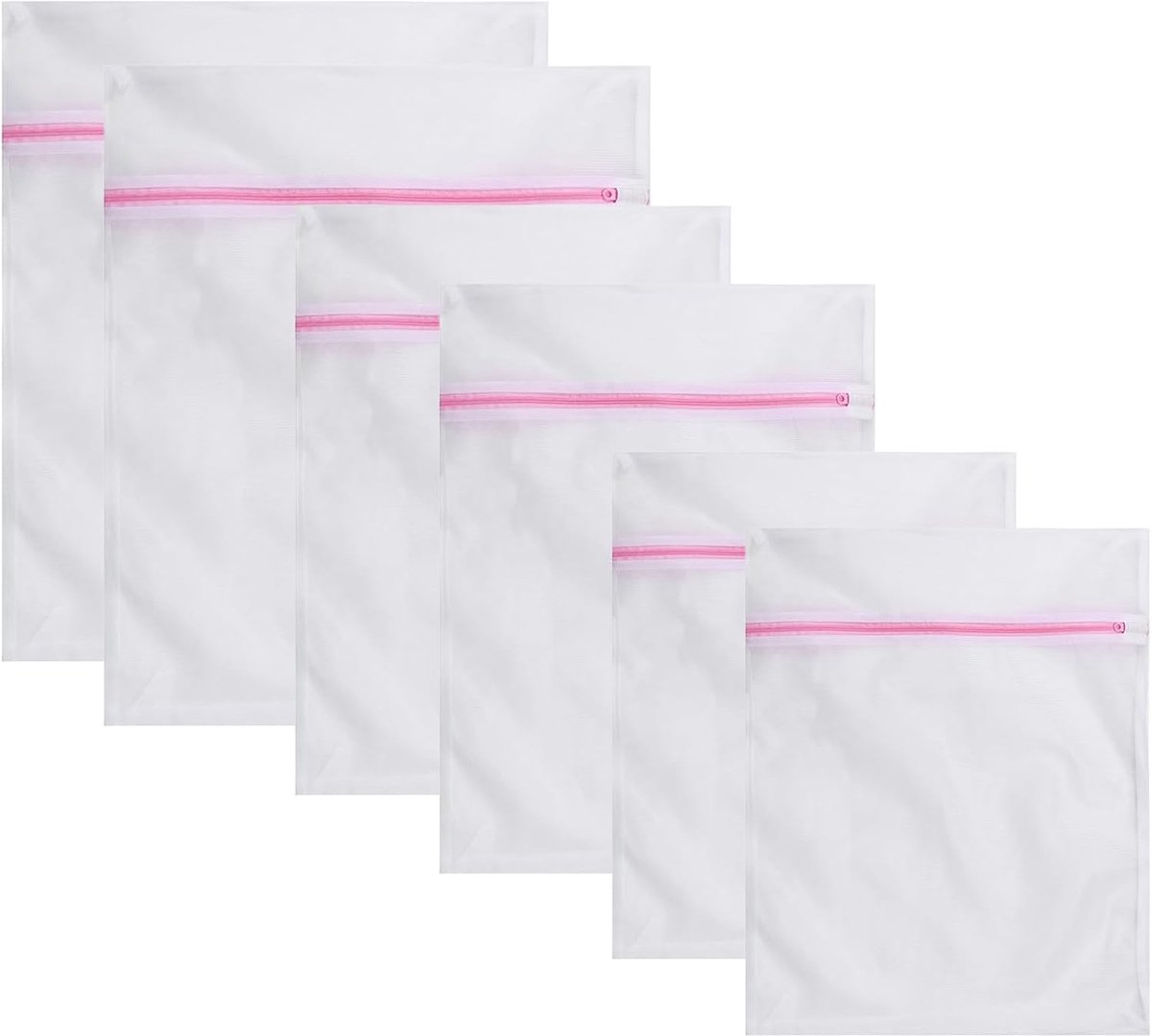 Waszakken set van 6 - Mesh stof - Eco-vriendelijk en duurzaam - Voor kleding en ondergoed - ShopVlot