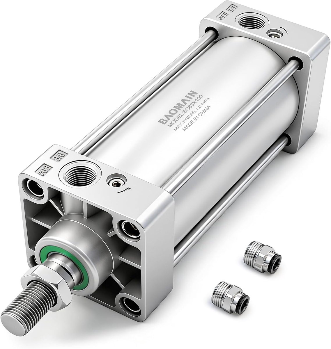 Pneumatische luchtcilinder 63mm x 100mm - dubbele actie - enkele stang - ideaal voor pneumatische toepassingen - ShopVlot