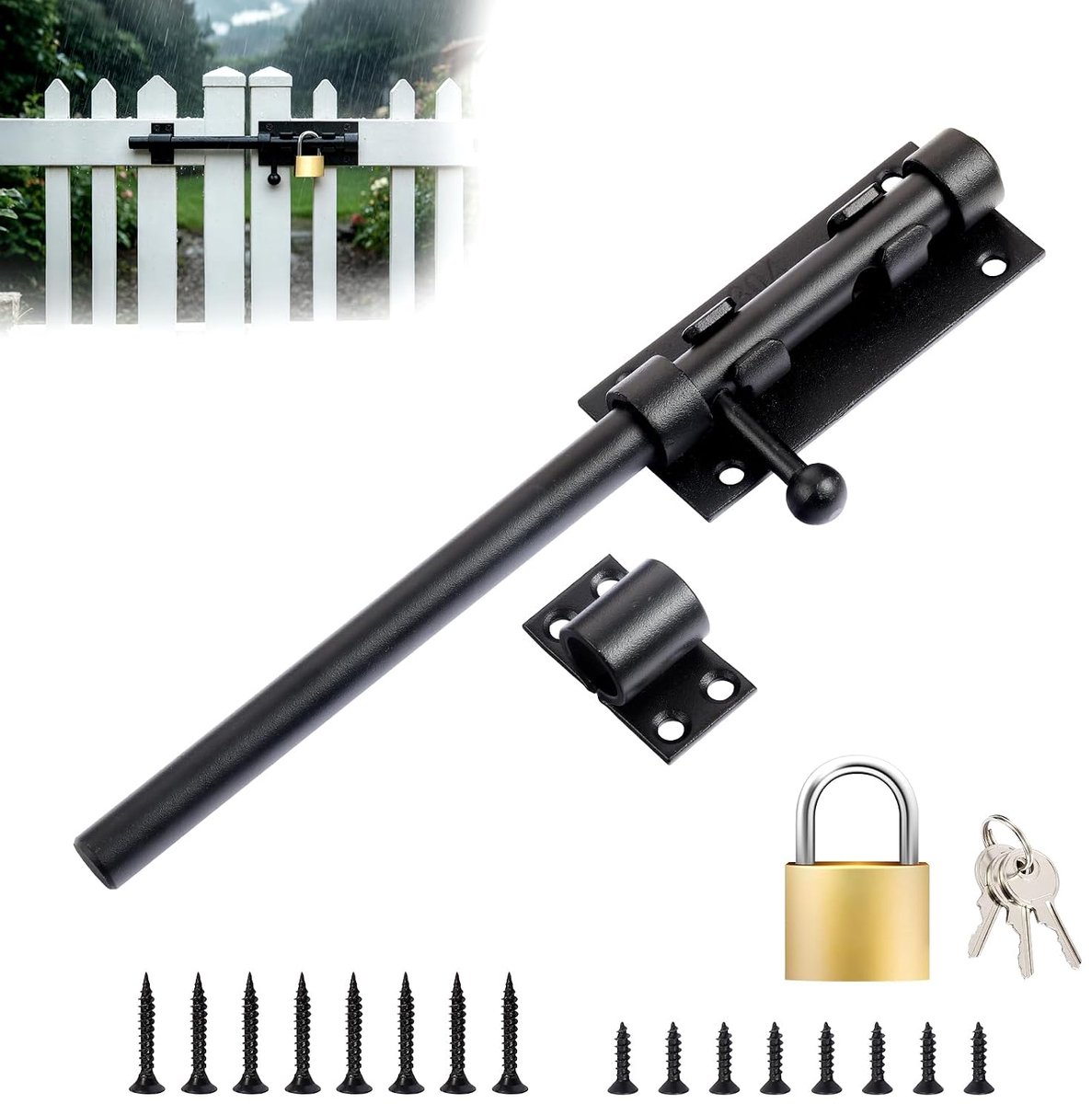 Deurgrendel 245mm - 304 roestvrij staal - weerbestendig - veilige poortvergrendeling - ShopVlot