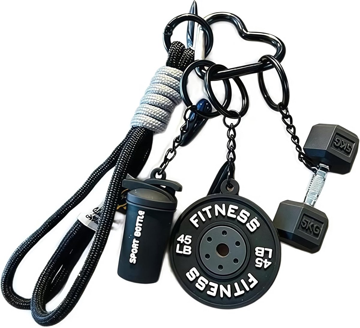 Hantel en Gewichten Tasbedel - Mini Sleutelhanger - Sportief Design - Ideaal voor Fitnessliefhebbers - SnelShoppen