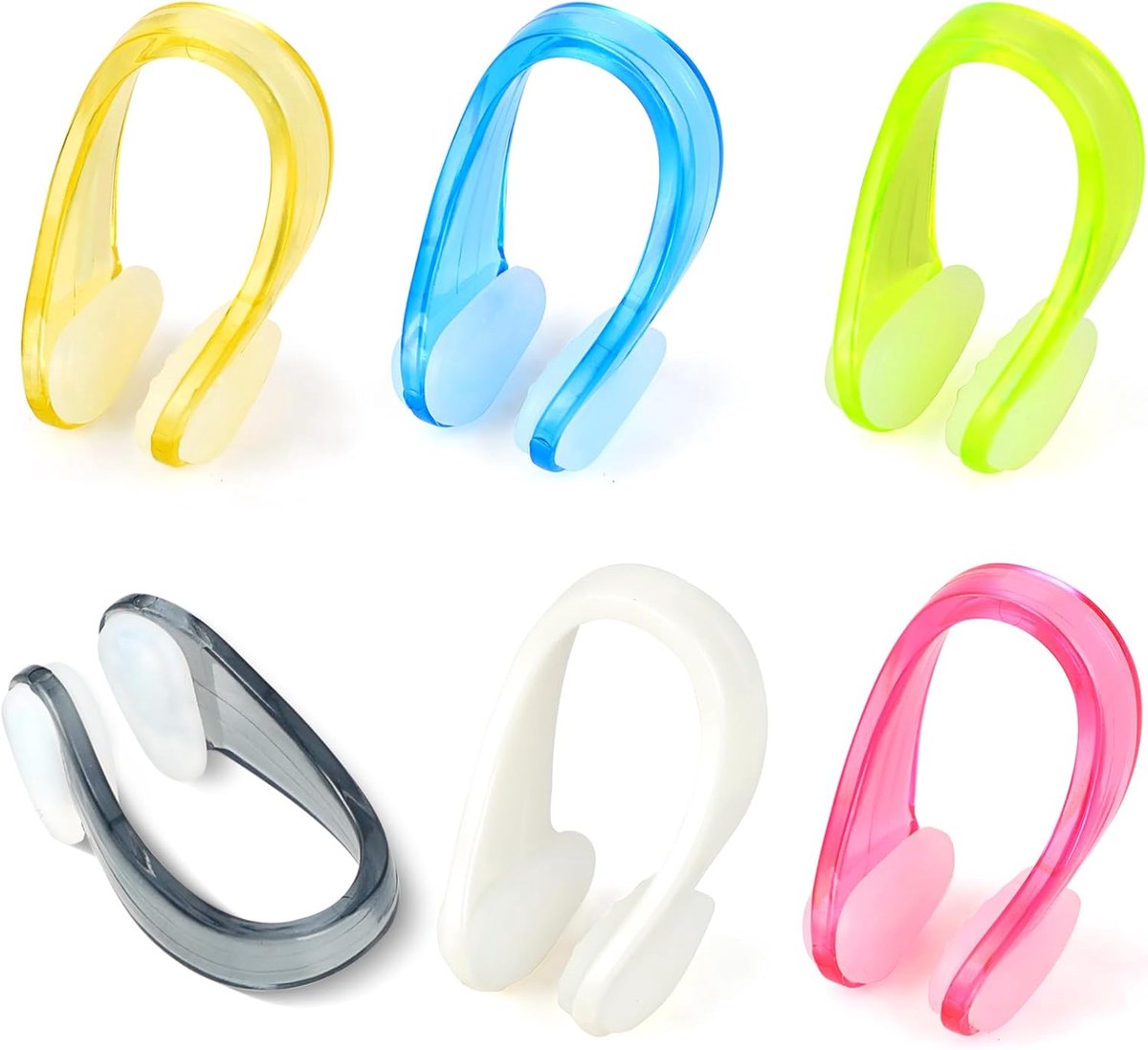 Zwem neusclips set van 6 - kleurrijk silicone - non-slip - ideaal voor zwembaden - SnelShoppen