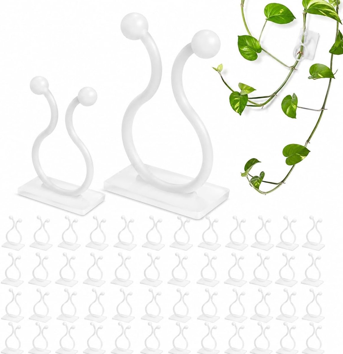 Bevestigingsclips voor planten - 120 zelfklevende clips - onzichtbaar - netjes en mooi voor klimplanten - SnelShoppen