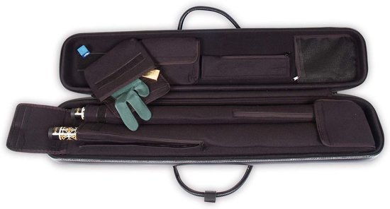Keutas Deluxe - Pool tas - Biljartspullen vervoeren - Luxe kunstleer - 2 Keuen 6 Keu's - Zwart — afbeelding 2