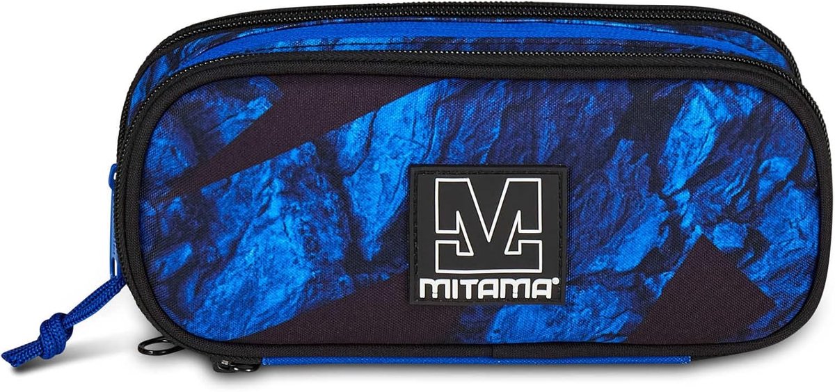 Pennenzak voor school - blauw drievoudig vak - modern ontwerp - handige opbergruimte - SnelShoppen