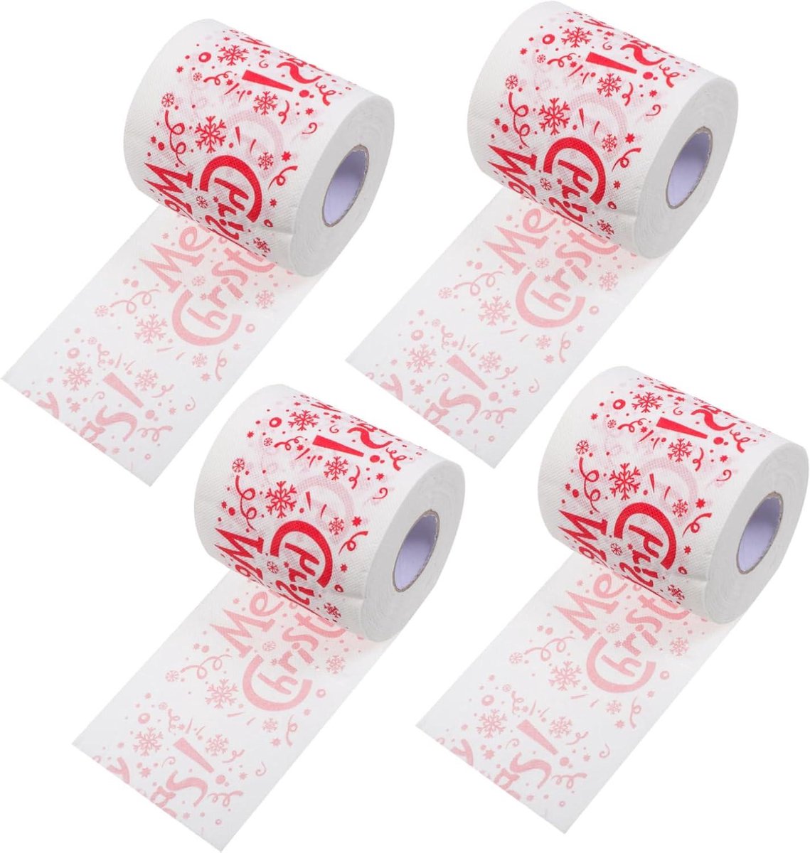 Kerst Toiletrollen - Diner Servetten Feestelijk - Feestelijke Decoratie - Kerst Thema Bedrukking - 4 Rollen - Gekleurd