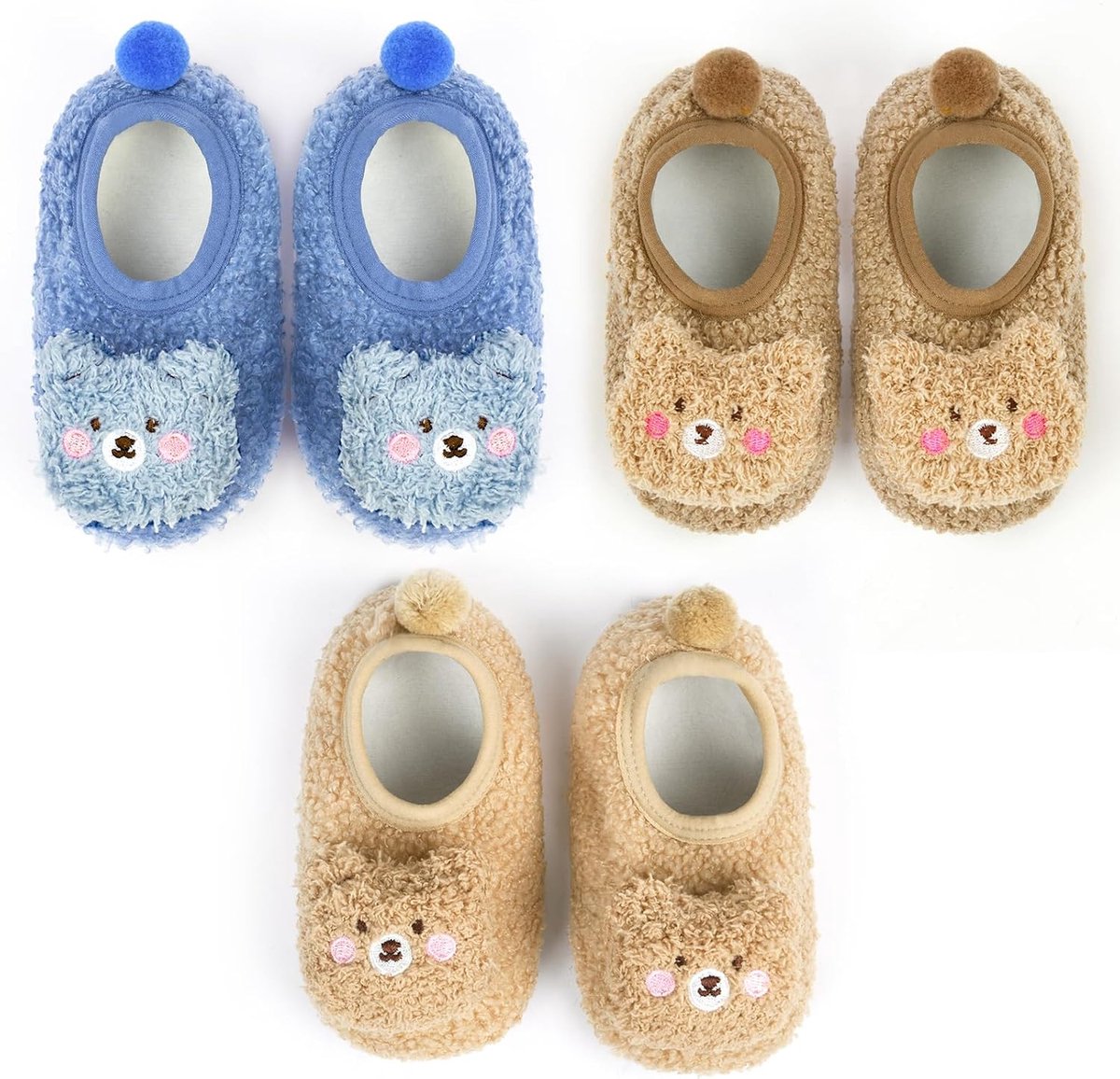 Kinderschoenen herfst en winter - warme en comfortabele vloersokken - antislip cartoon dieren - ideaal voor thuis - SnelShoppen