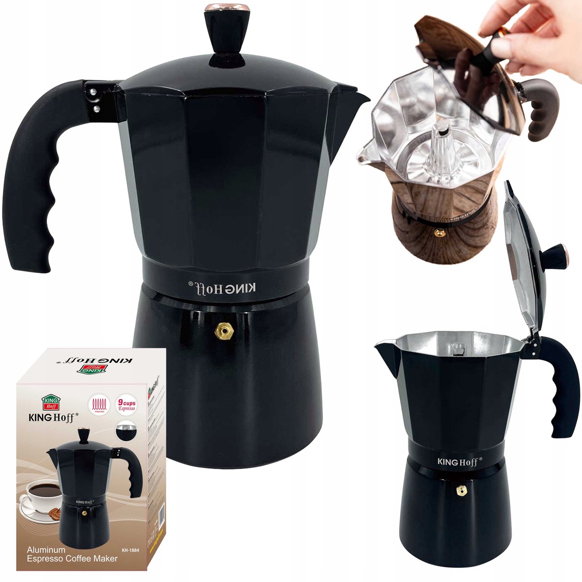 Aluminium Koffiezetapparaat 450ml - 9 Kopjes Espresso