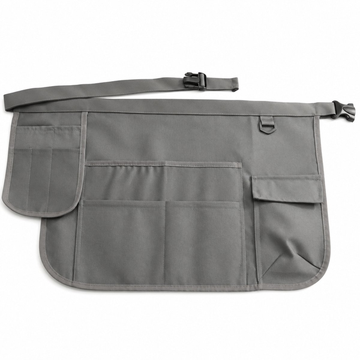 Unisex schort, korte gereedschapsriem, multifunctionele zakken, heupschort met verstelbare gesp, werkschort, riemgesp, geschikt voor tuinieren, knutselen, kapperswerk en andere toepassingen,grijs