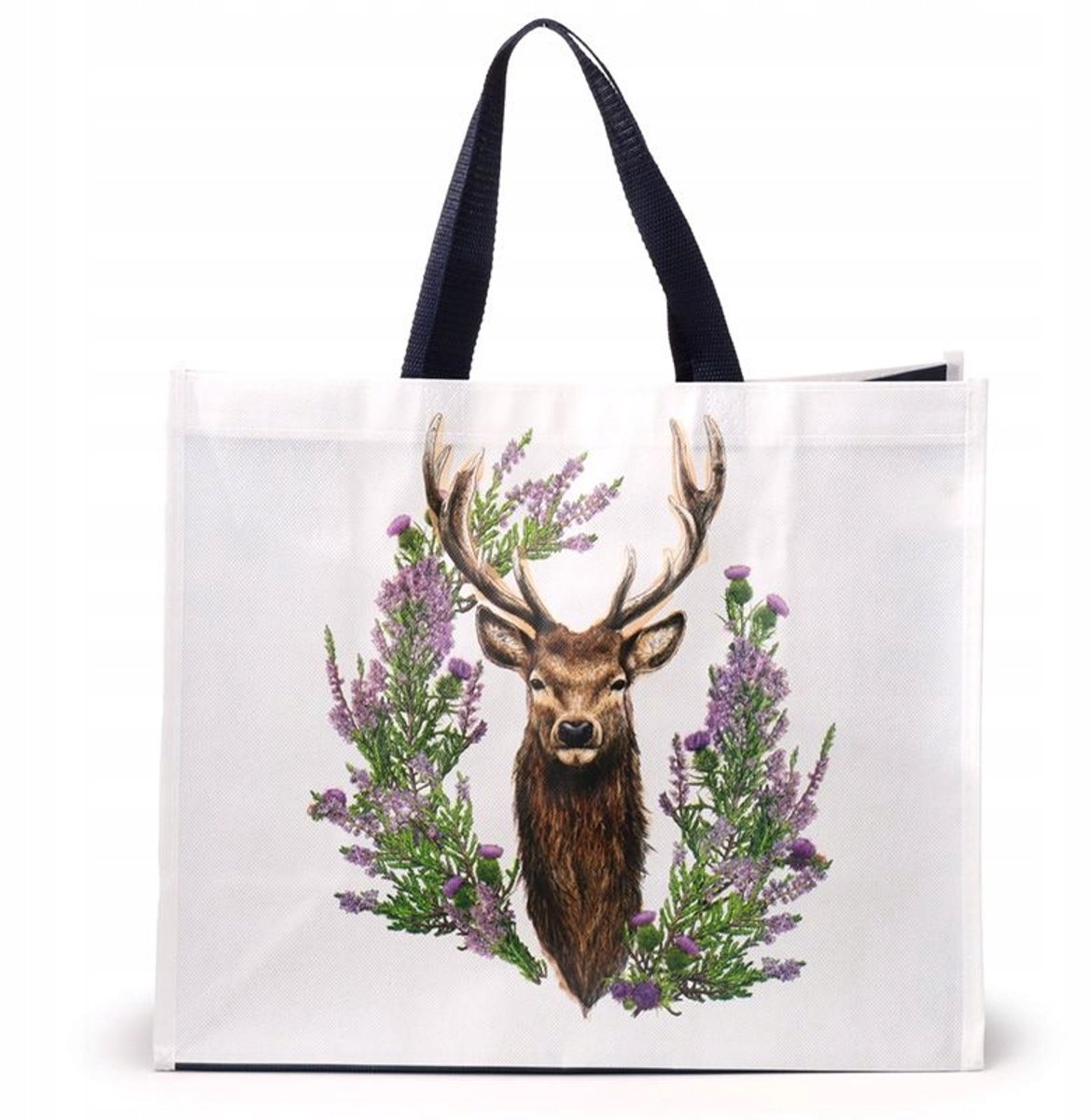 Herbruikbare boodschappentas met hertendessin - Groot, Eco
