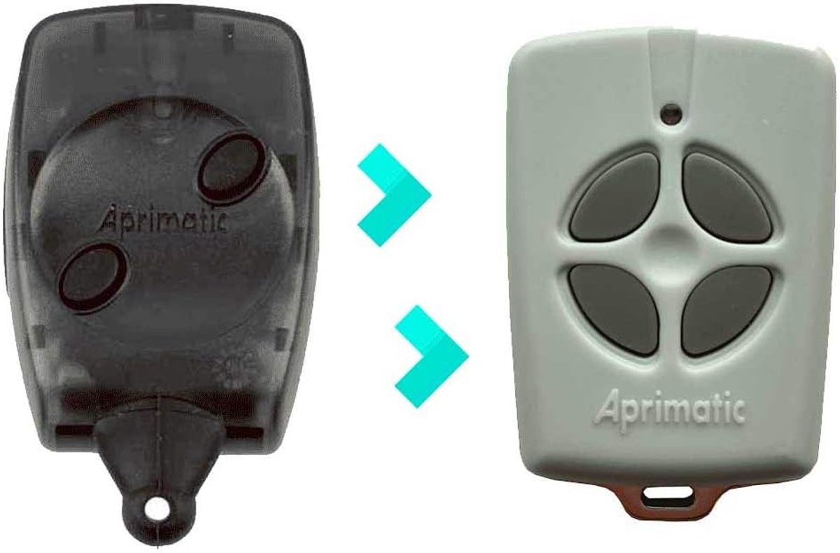 Afstandsbediening garage - Aprimatic TX4E - compatibel met TX2M - 433.92 MHz frequentie - eenvoudig te programmeren - ShopVlot