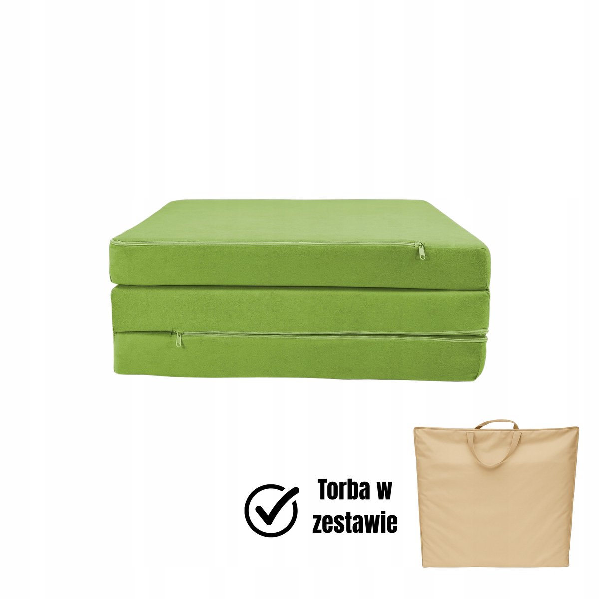 Opvouwbaar kampeer-/reismatras 195x60x9cm - Groen