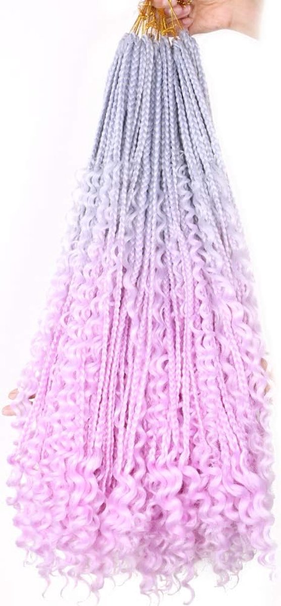 Boho Box Braids 22 Inch - Ombre Haarextensies - Curly Ends - Voor een natuurlijke uitstraling - ShopVlot