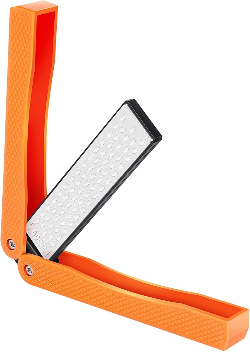 Diamantslijper dubbelzijdig 400/600 - oranje - antislip handvat - snel slijpen. - ShopVlot