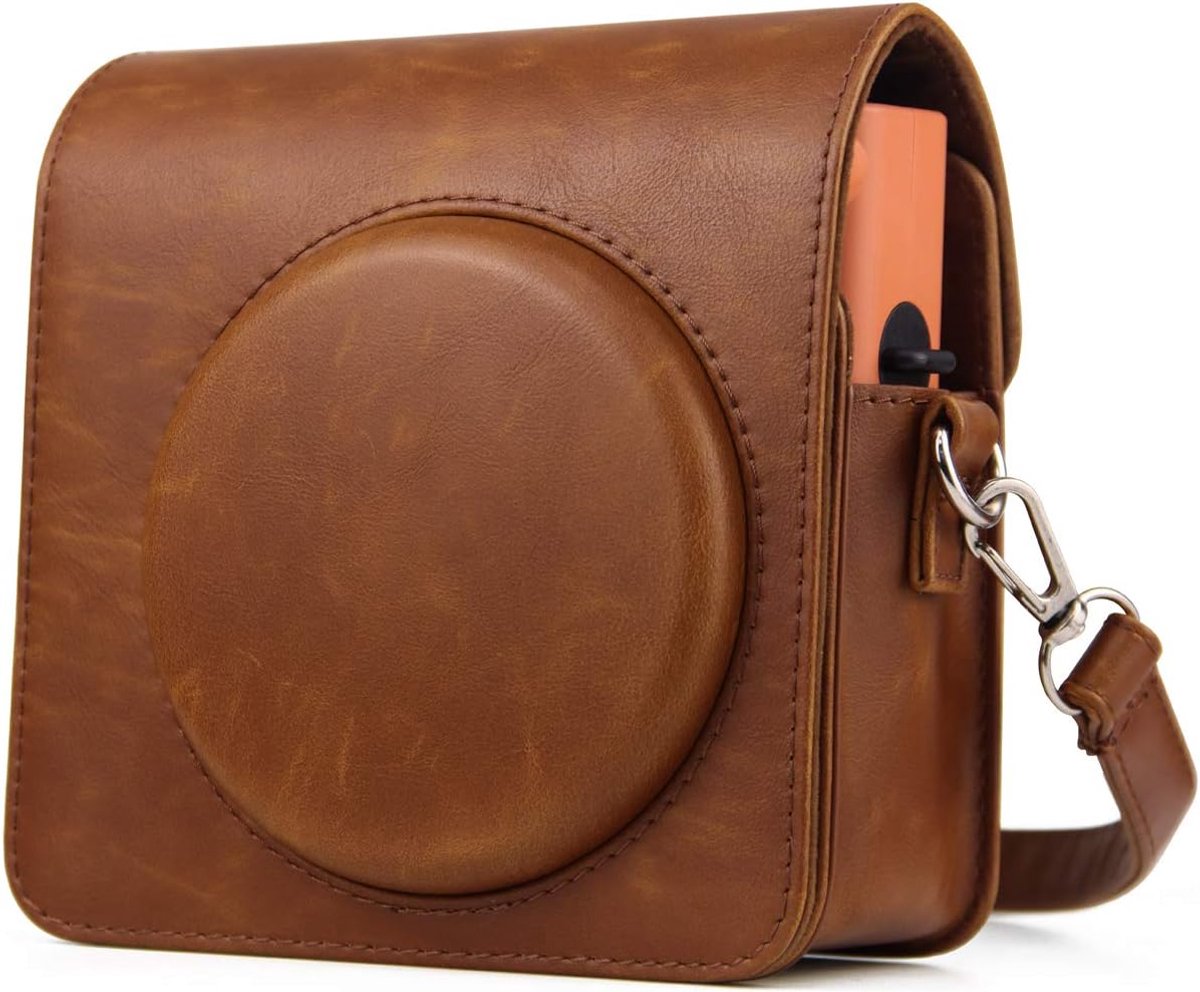 Retro camera case voor Fujifilm Instax Square SQ1 - PU leer - met verstelbare schouderband - eenvoudig foto's maken - ShopVlot