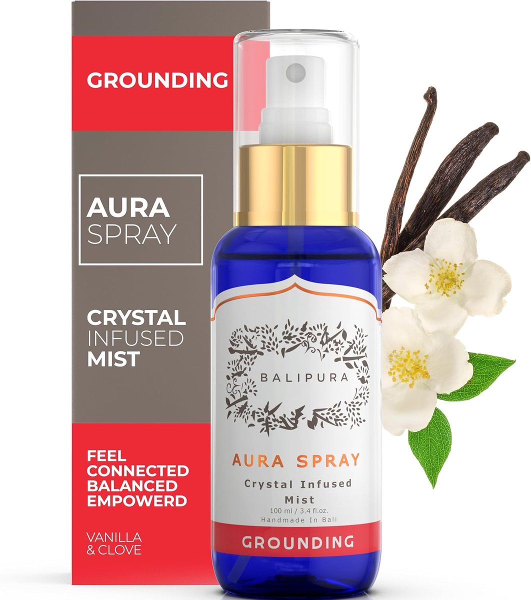 Aura spray 100ml - natuurlijke infusie met kristallen - handgemaakt in Bali - voor balans en stabiliteit - ShopVlot