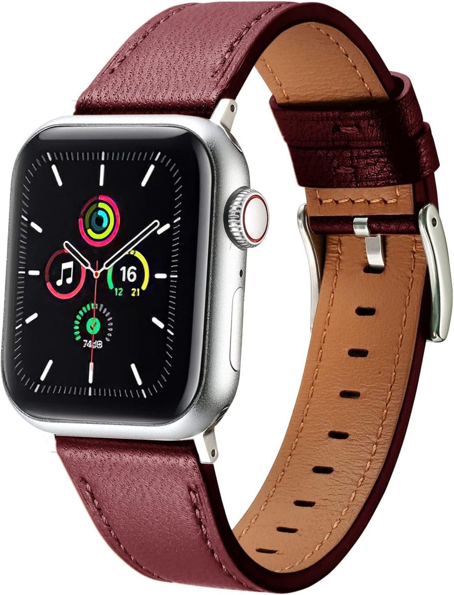 Leren Horlogeband voor Apple Watch 49 mm, 45 mm, 44 mm, 42 mm - Premium Echt Leer - Stijlvol en Comfortabel - ShopVlot