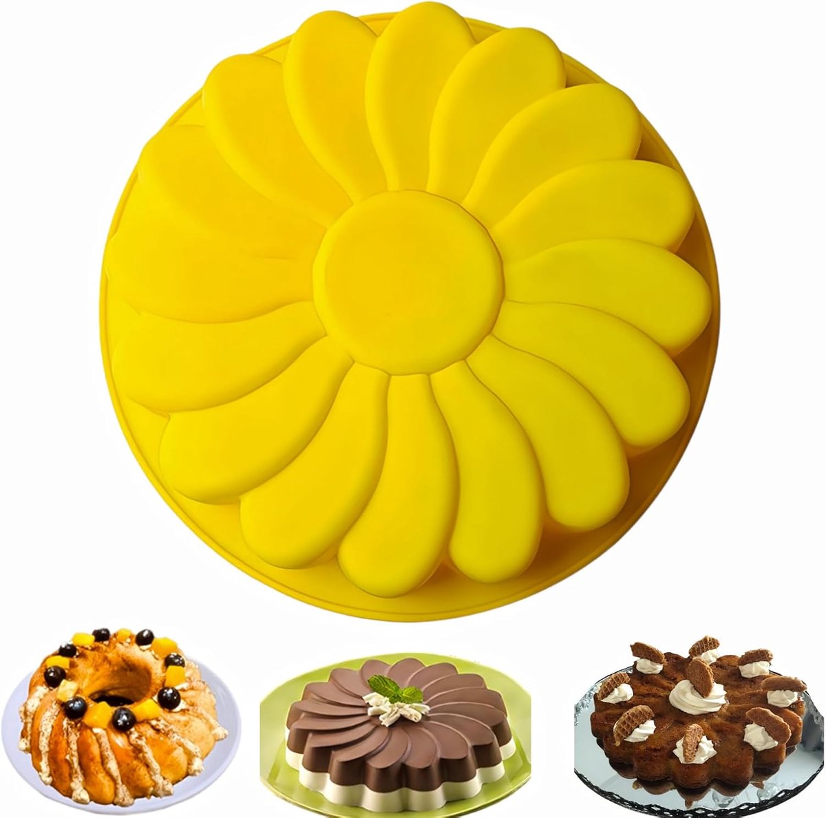 Cakevorm 10 Inch - Rozenbloem Silicone - BPA vrij - Perfect voor kersttaarten - ShopVlot