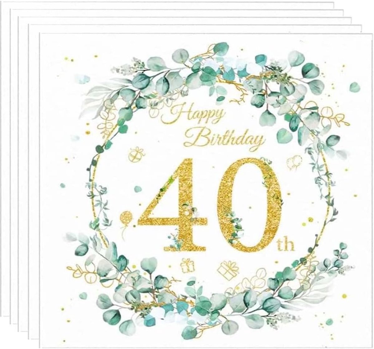 Papieren servetten 40e verjaardag - Eucalyptus groen - Feestdecoratie - Perfect voor verjaardagsfeest - ShopVlot