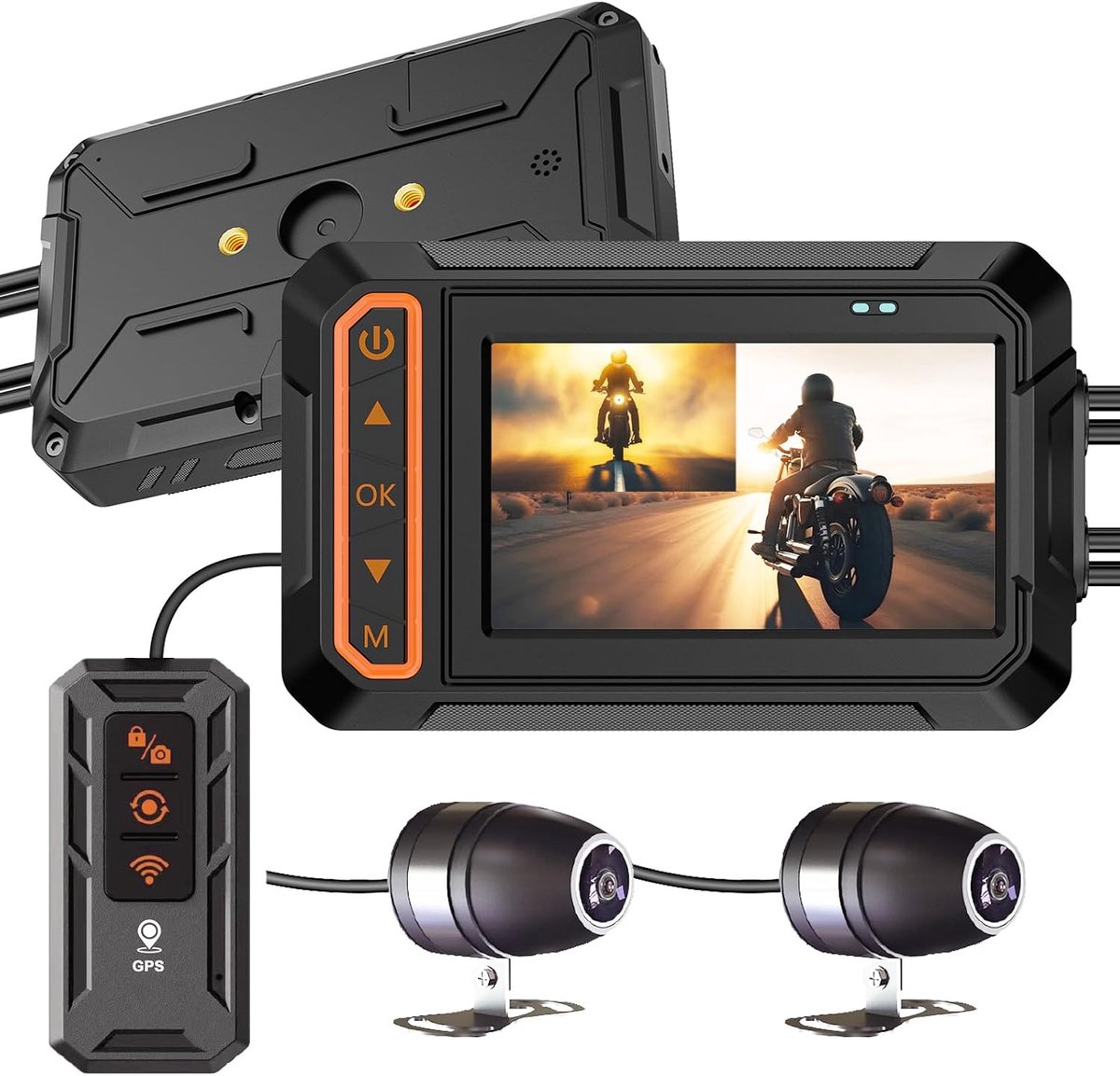 Motorcycle dashcam 3'' LCD - waterproof - 1080P camera - veilig rijden met GPS en wifi - ShopVlot
