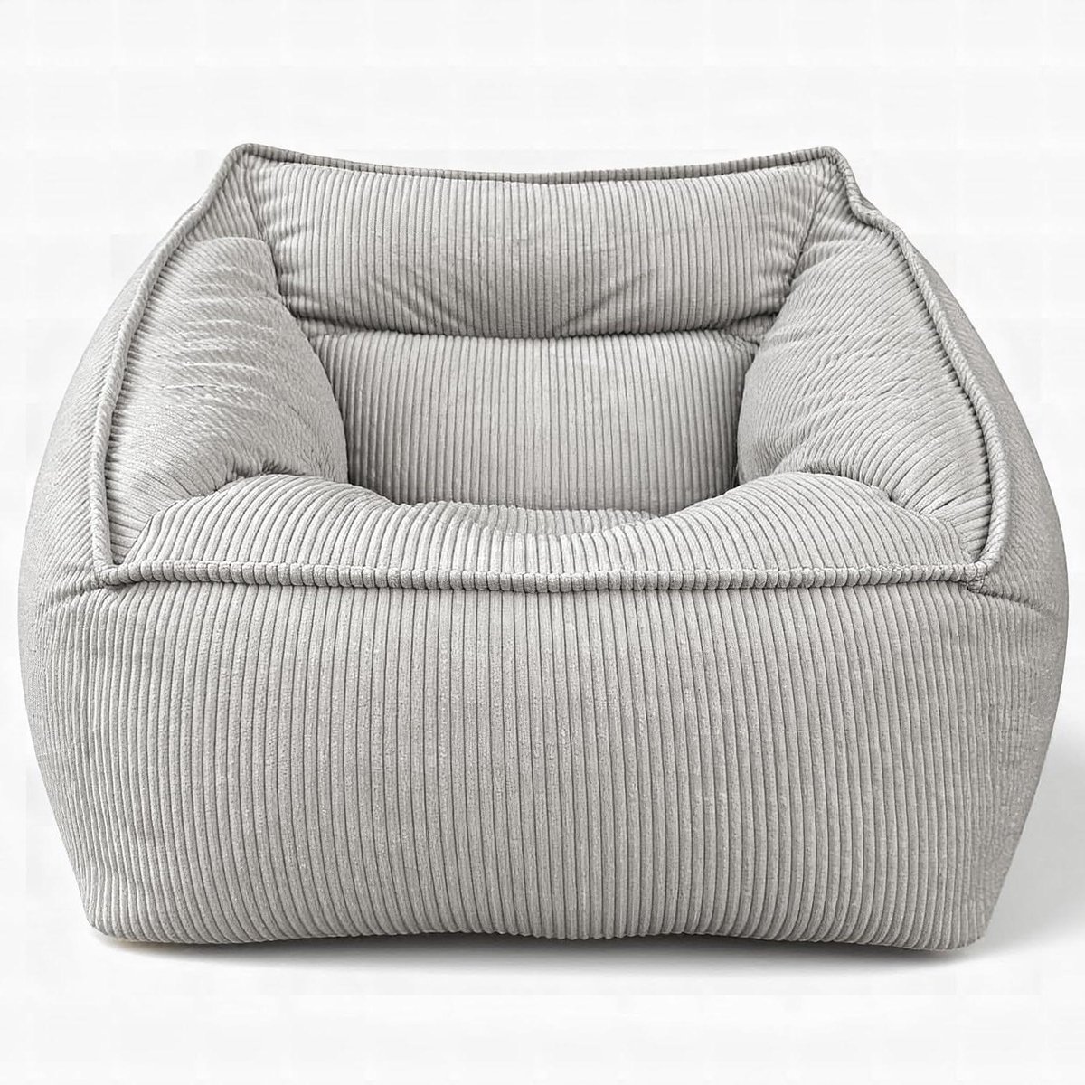 Luxe Zitzak - Bean Bag Chair - Ontspannen Thuis - Afneembare Hoes - 100 x 100 x 80 cm - Lichtgrijs
