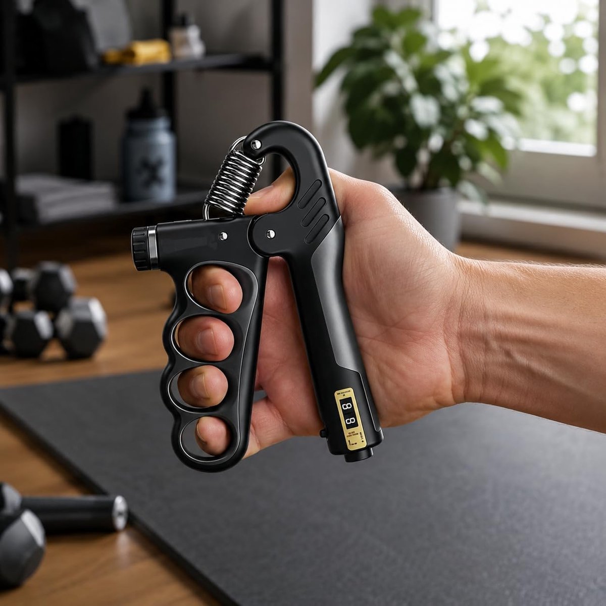 Handtrainer met mechanische teller - verstelbare gripkracht trainer 5-100 kg - fitness handgrip trainer - SnelShoppen