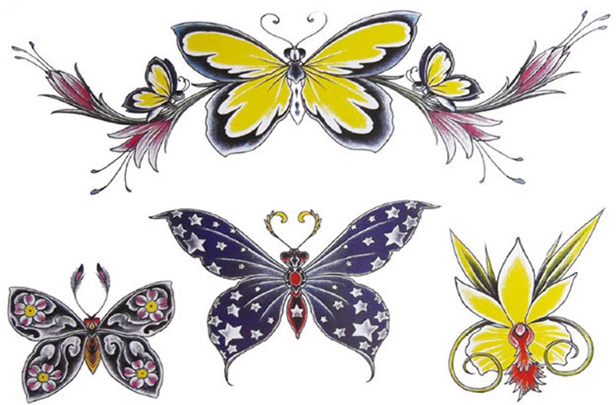 Tijdelijke tattoo vlinder taille 3 dagen