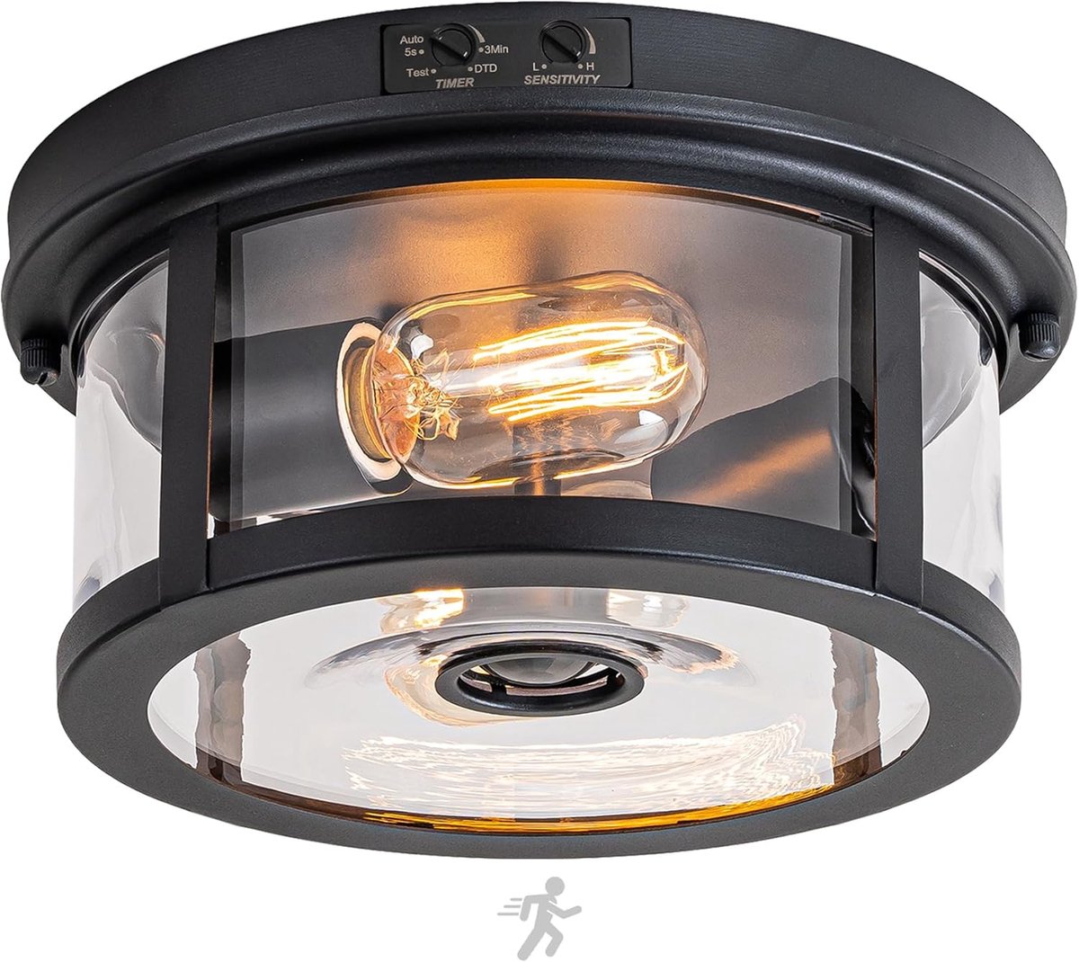 Plafondverlichting Zwart - E27 hs008