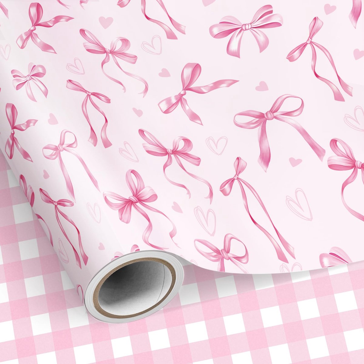 Cadeaupapier 43 cm x 10 m - roze strik - luxe uitstraling - perfect voor feestelijke gelegenheden - SnelShoppen