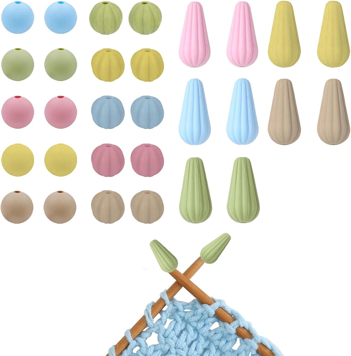 30 stuks breinaaldklemmen, kleurrijke siliconen breinaalden voor breinaalden, haakaccessoires, breinaalden, breien, knutselen, breien, breien, breien, breien, breien
