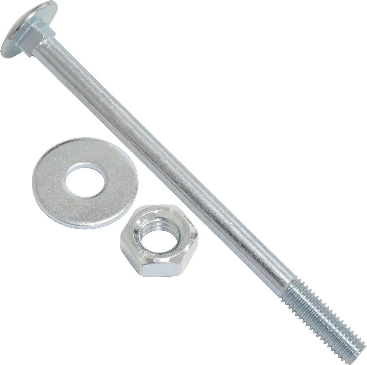Set van 15 slotbouten M8x120mm / sluitringen en moeren M8 / van verzinkt staal/voor bevestiging en assemblage