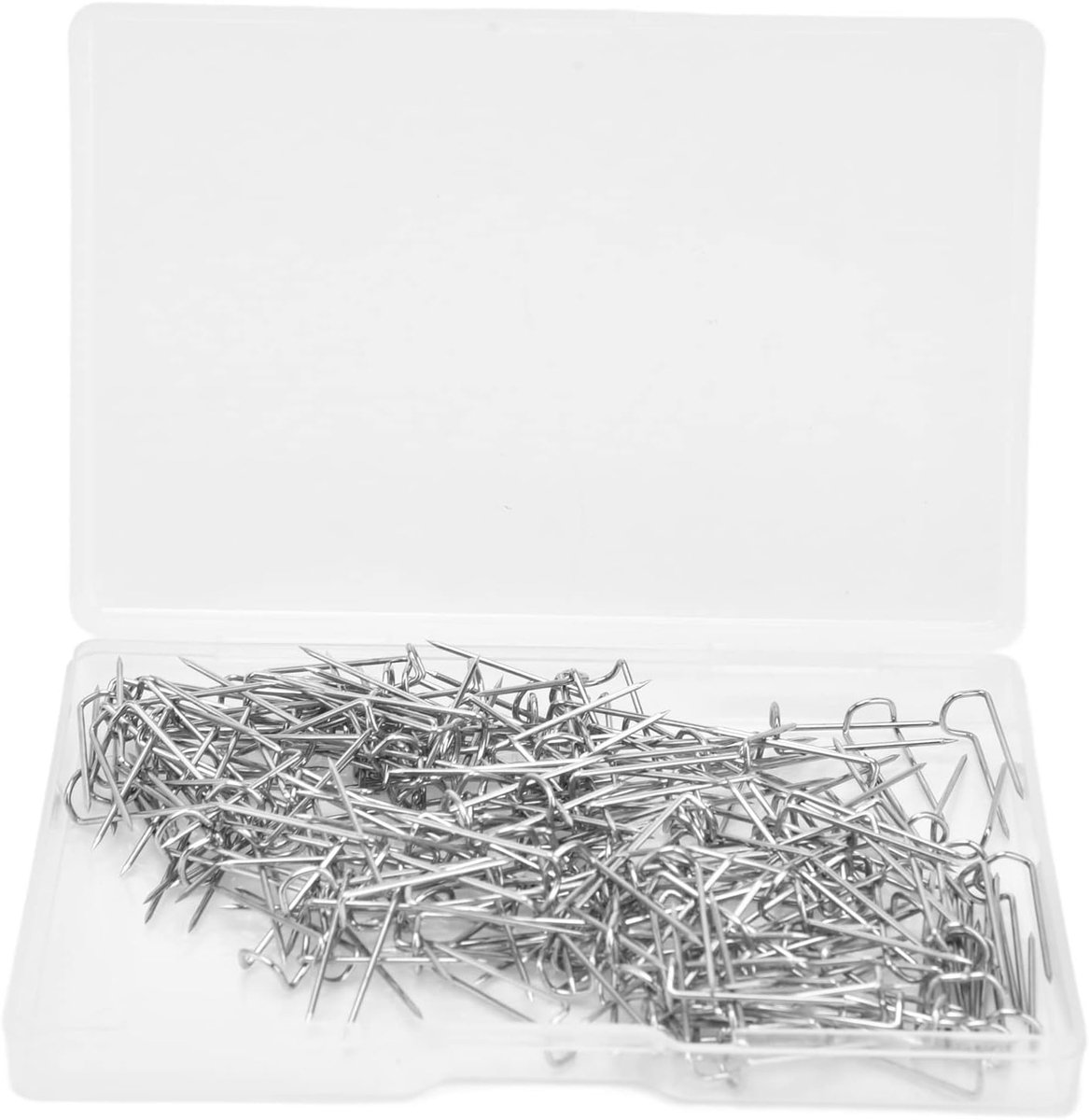 200 Stuks Vorkpennen U-vormig Roestvrij Staal Stevig Duurzaam Brede Toepassing U-pinnen Naaien U-haken Hanger Ornament voor Naaien Stof Ambachtelijke Sieraden(17mm)